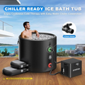 XL Ice Bath Tub for Cold Plunge, 120 Gal with Insulated Lid, Step Stool, Portable Inflatable Ice Pod Plunge Barrel, Easy Chiller Connection, Indoor Outdoor