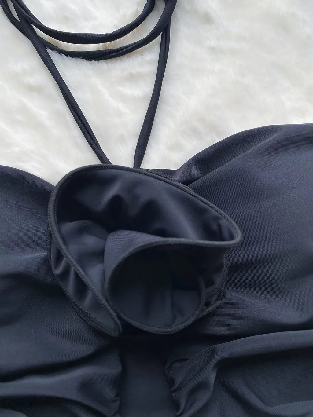 Black rose one piece swimsuit